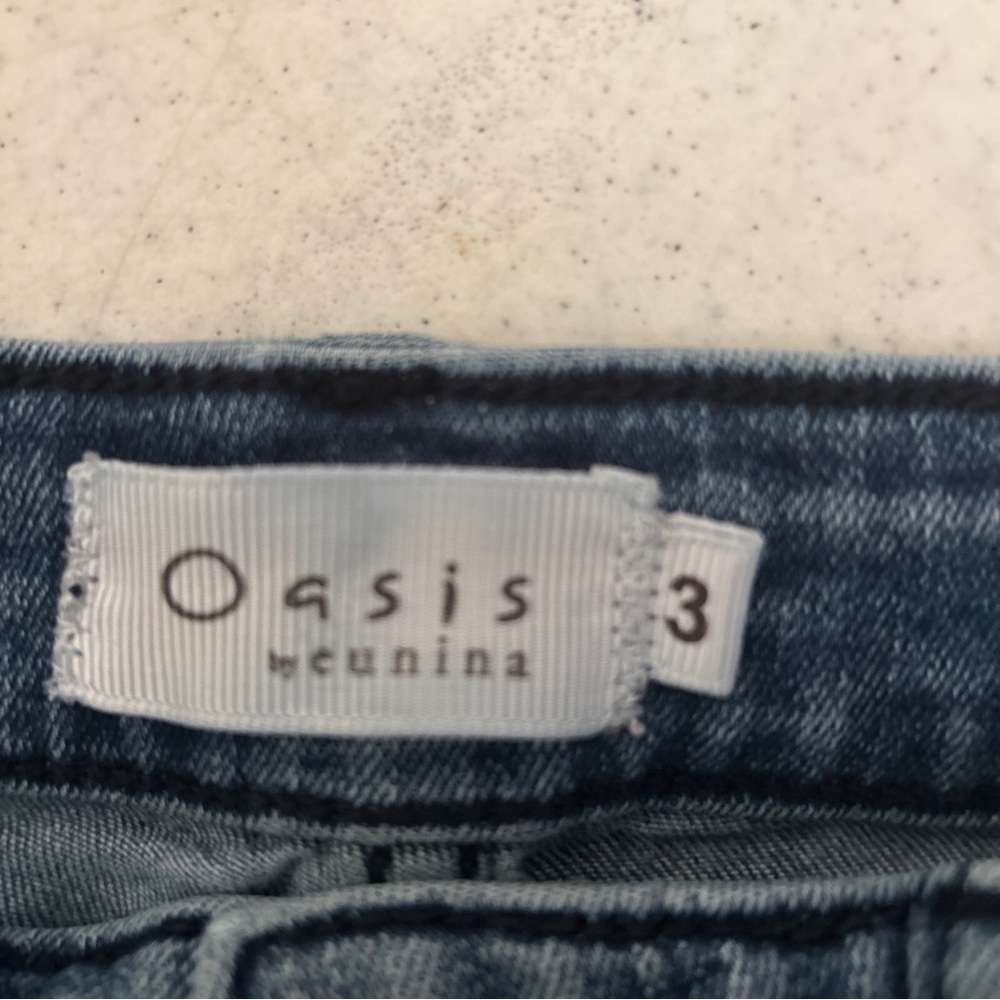 Oasis By Eunina Jeans Women’s Juniors 3 Distressed Faded Skinny - Picture 10 of 13